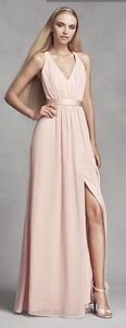 White by Vera Wang blush pink bridesmaids dress